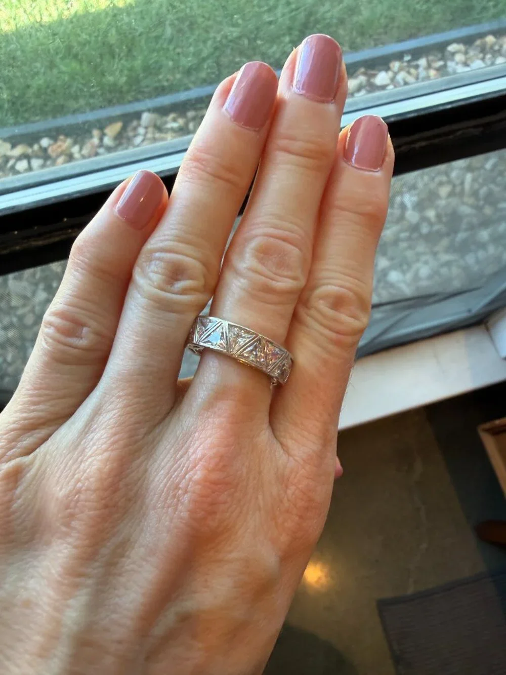 Radiance by Absolute 925 Art Deco Trilliant-Cut Bezel Set Eternity Ring - 6